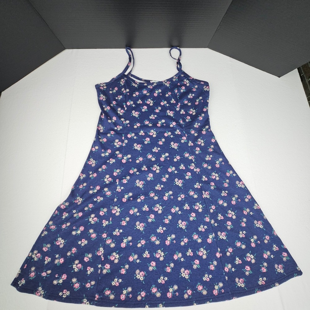 Vintage No Boundaries Y2K Floral Cami Dress Blue Pink Medium Fits Small Made USA